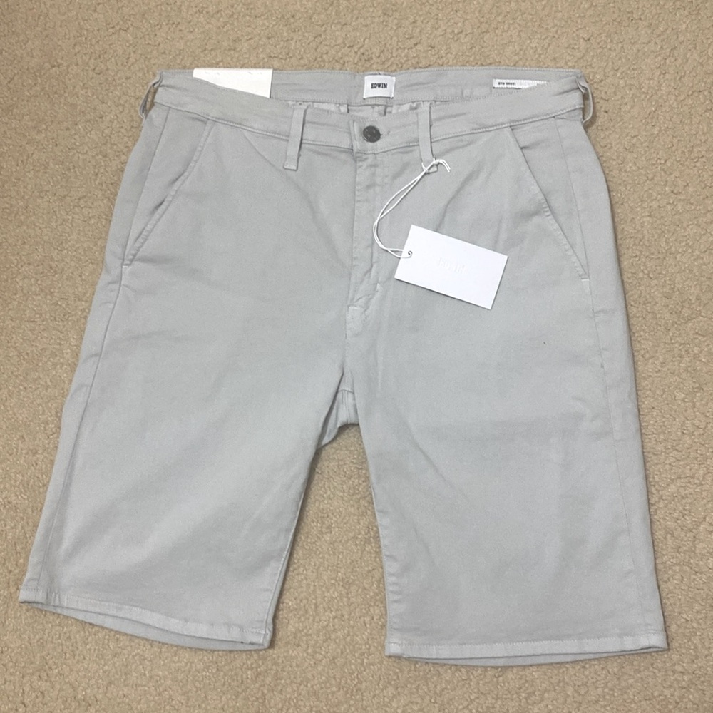 EDWIN Mason Short Slim Chino Shorts LIGHT GRAY Men's Size 38